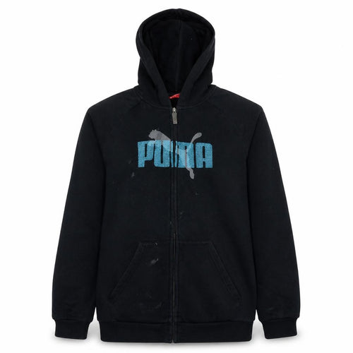 Puma Women Black Size 16 Full Zip Hoodie Sweatshirt