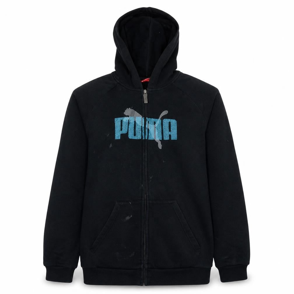 Puma Women Black Size 16 Full Zip Hoodie Sweatshirt