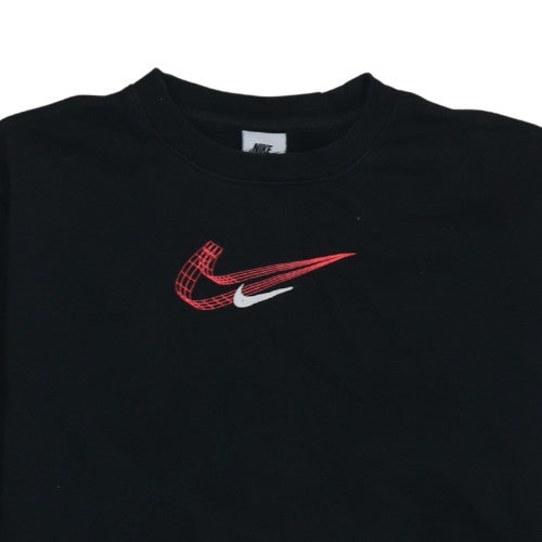 Nike Women's Black Medium Pullover Sweatshirt with Red Logo
