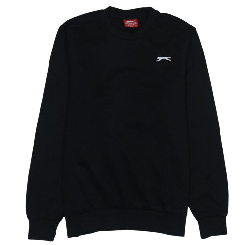 Slazenger Mens Black Crew Neck Pullover Sweatshirt M Regular Fit