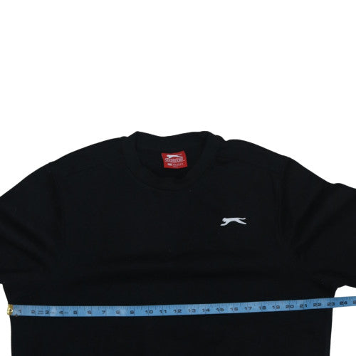 Slazenger Mens Black Crew Neck Pullover Sweatshirt M Regular Fit