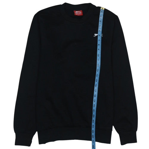 Slazenger Mens Black Crew Neck Pullover Sweatshirt M Regular Fit