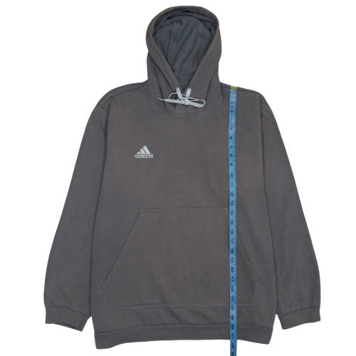 Adidas Men’s Grey 2XL Pullover Hoodie Fleece Sports Sweatshirt
