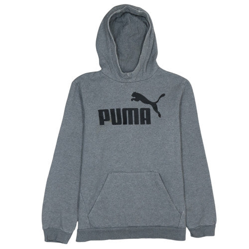 Puma Boys Grey Pullover Fleece Hoodie 15-16 Years Logo Sportswear