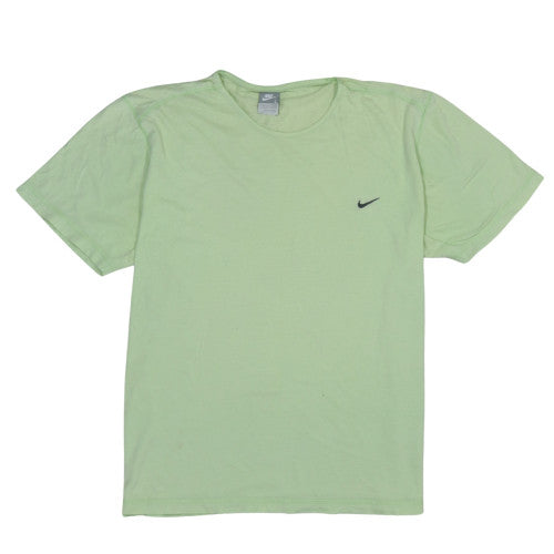 Nike Men's Green Crew Neck Short Sleeve Cotton T-Shirt Size L