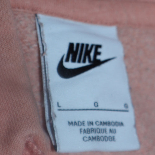 Nike Womens Pink Pullover Hoodie Size L Cotton Blend Casual