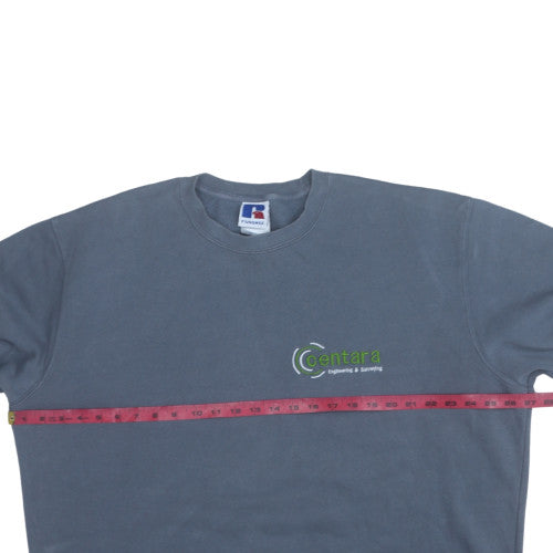 Russell Men's Blue 3XL Pullover Sweatshirt Embroidered Logo