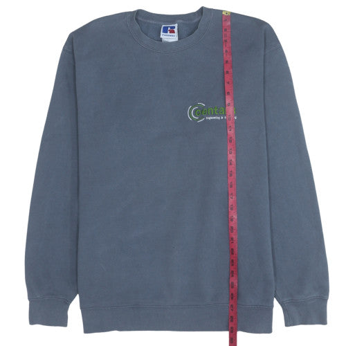 Russell Men's Blue 3XL Pullover Sweatshirt Embroidered Logo