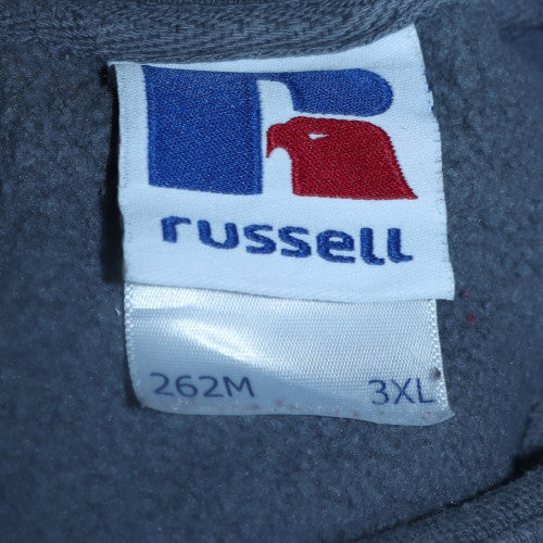 Russell Men's Blue 3XL Pullover Sweatshirt Embroidered Logo