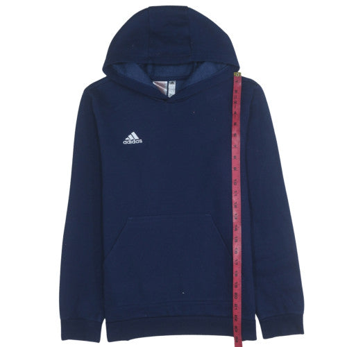 Adidas Boys Navy Blue Pullover Hoodie Sweatshirt Size 13-14 Years