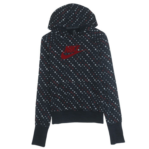 Nike Womens Black Polka Dot Pullover Hoodie Size 14/16