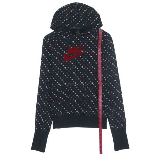 Nike Womens Black Polka Dot Pullover Hoodie Size 14/16