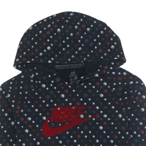 Nike Womens Black Polka Dot Pullover Hoodie Size 14/16