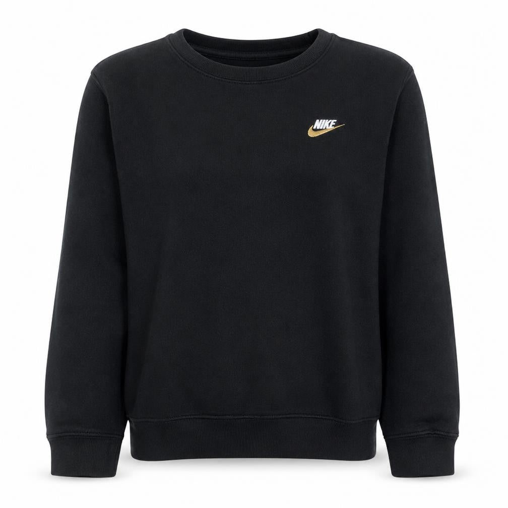 Front view of Nike Women's Black Small Pullover Sweatshirt Crew Neck Logo