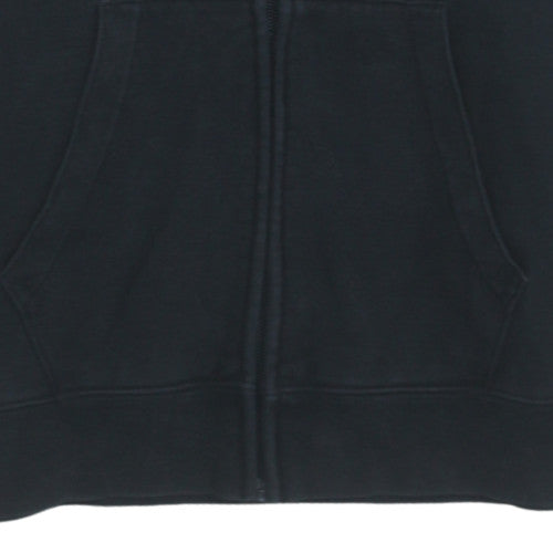 Champion Boys Black Full Zip Hoodie Size L Fleece Logo Sweatshirt