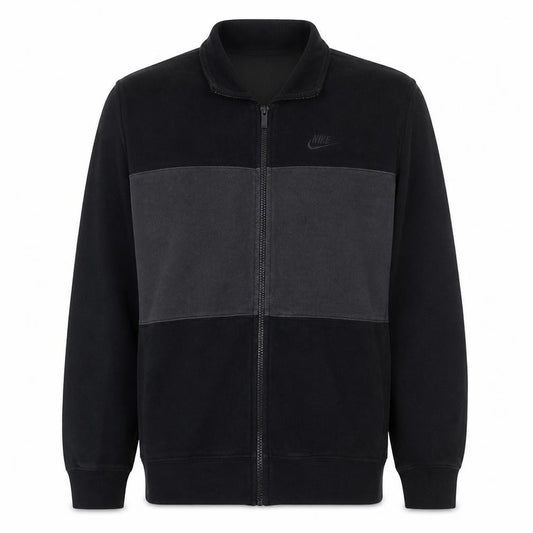Front view of Nike Men's Black Small Track Jacket Full Zip Fleece Sportswear