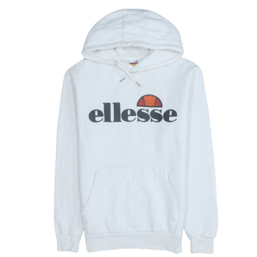 Ellesse Womens White Hoodie UK 8 Pullover Logo Classic Style