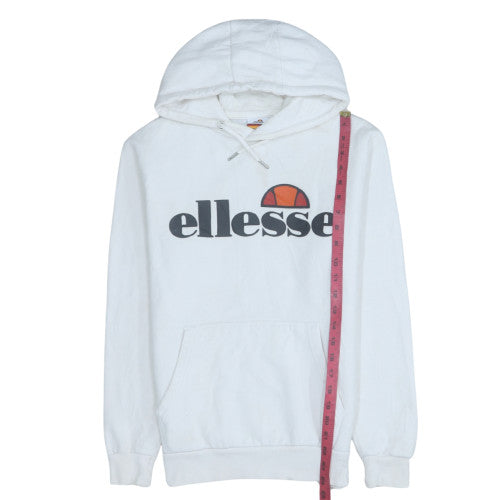 Ellesse Womens White Hoodie UK 8 Pullover Logo Classic Style