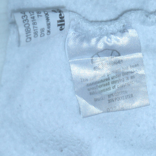 Ellesse Womens White Hoodie UK 8 Pullover Logo Classic Style