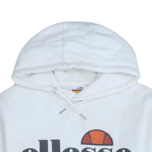 Ellesse Womens White Hoodie UK 8 Pullover Logo Classic Style
