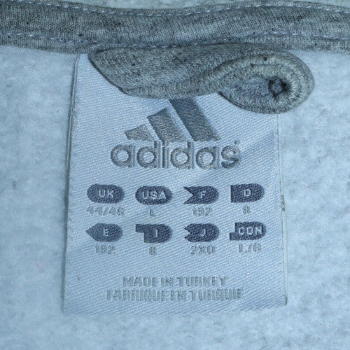 Adidas Mens Grey Full Zip Hoodie Size L Sports Fleece Top