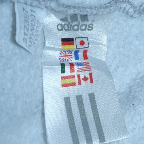 Adidas Mens Grey Full Zip Hoodie Size L Sports Fleece Top