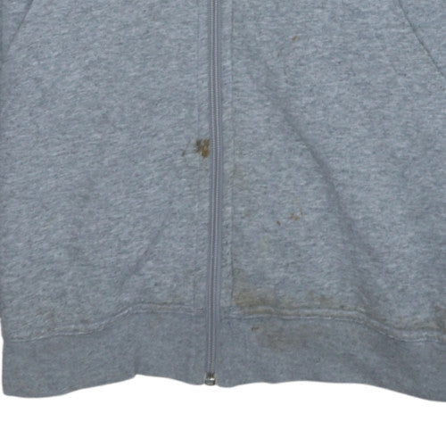 Adidas Mens Grey Full Zip Hoodie Size L Sports Fleece Top