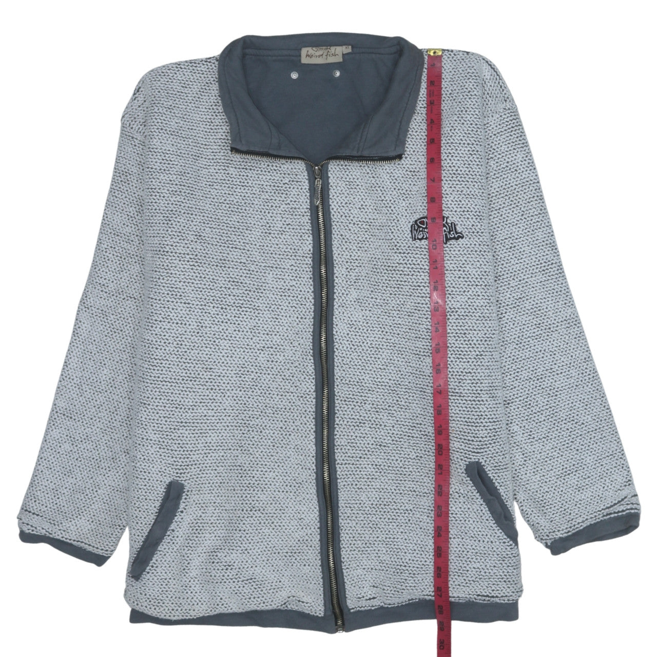 Weird Fish Men's Grey XL Full Zip Knit Casual Jacket