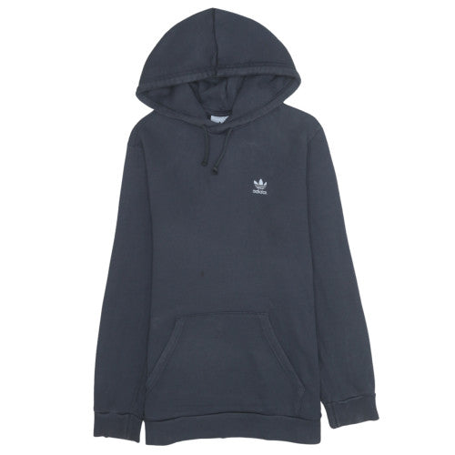 Adidas Men Black Pullover Hoodie M Regular Fit Fleece Logo