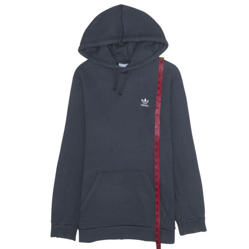 Adidas Men Black Pullover Hoodie M Regular Fit Fleece Logo