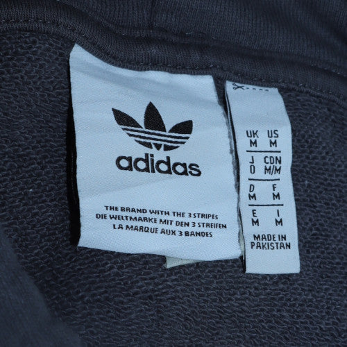 Adidas Men Black Pullover Hoodie M Regular Fit Fleece Logo