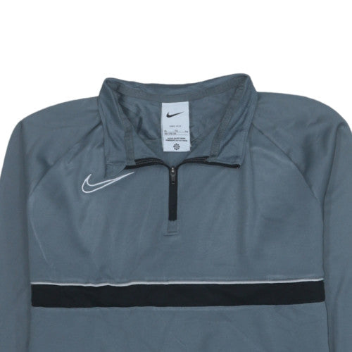 Nike Boys Grey XL Dri-Fit 1/4 Zip Long Sleeve Sports Sweatshirt
