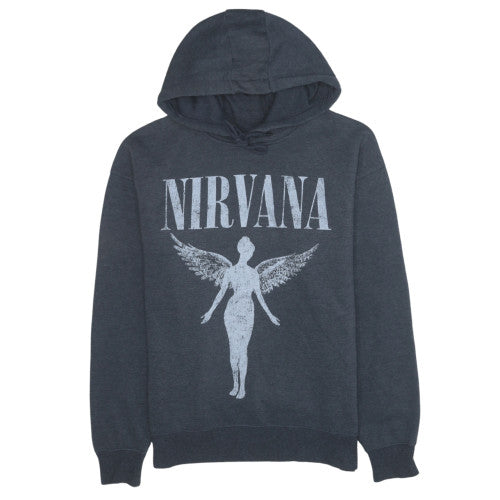 Nirvana Women's Black Pullover Hoodie Small Graphic Print Fleece