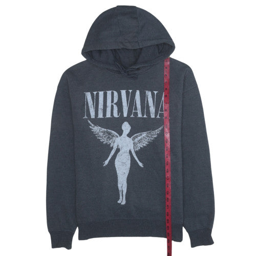 Nirvana Women's Black Pullover Hoodie Small Graphic Print Fleece
