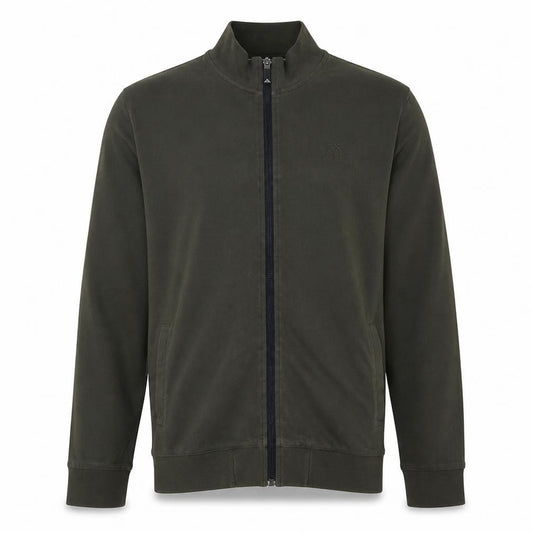 Front view of Kappa men’s green track jacket, size L, cotton full zip sportswear
