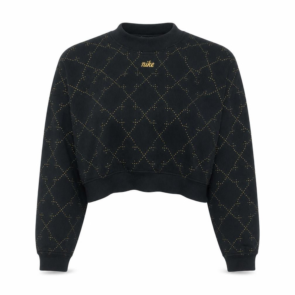 Front view of Nike women’s black gold therma-fit pullover sweatshirt xs