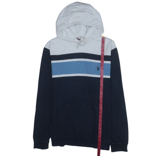U.S. Polo Assn. Mens Blue 2XL Pullover Hoodie with Logo
