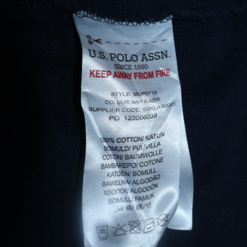 U.S. Polo Assn. Mens Blue 2XL Pullover Hoodie with Logo