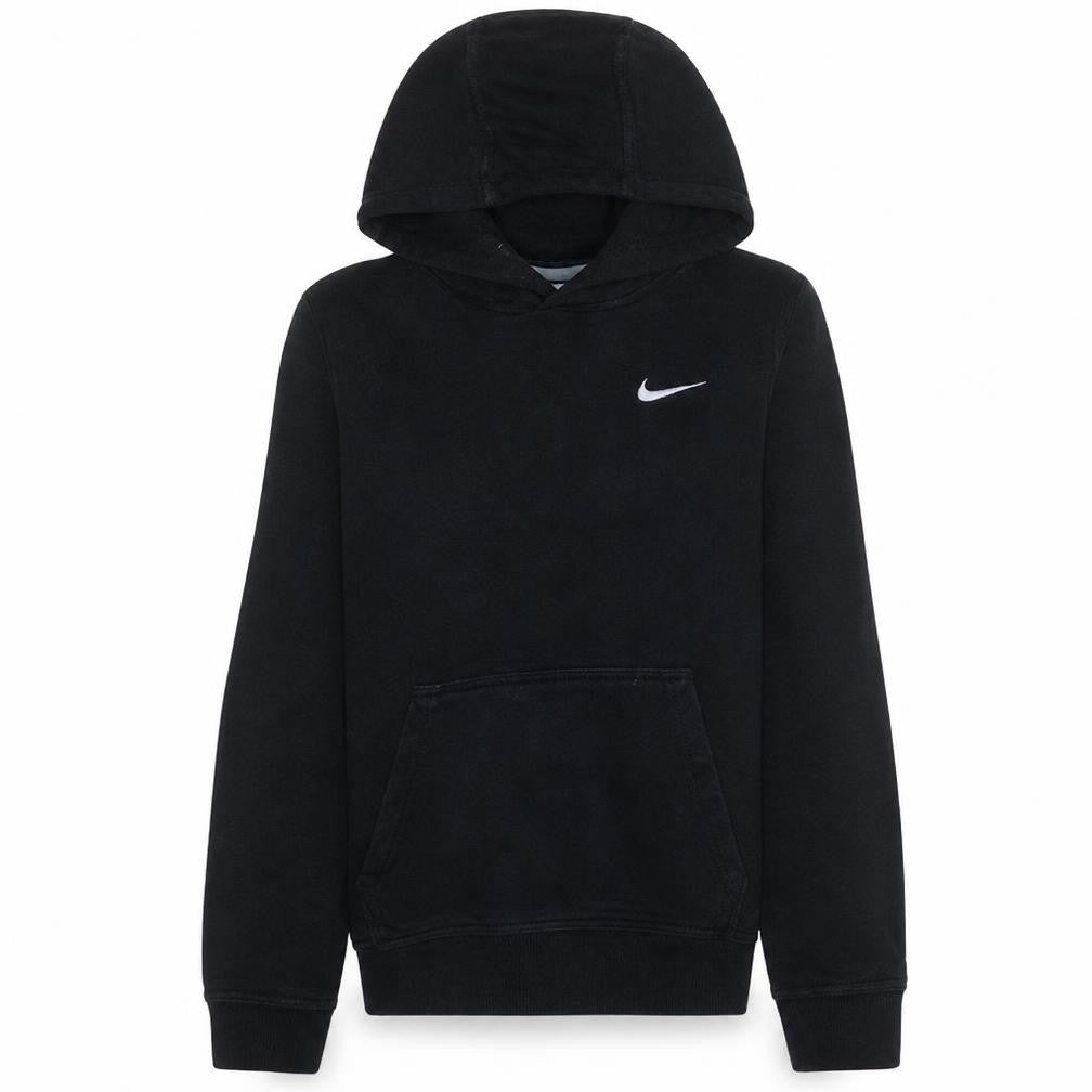 Front view of Nike women’s black xs pullover hoodie cotton blend sweatshirt