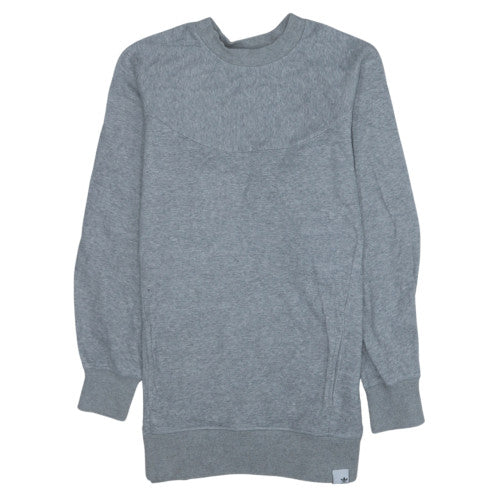 Adidas Womens Grey Long Sleeve Crew Neck Pullover Sweatshirt Size 14