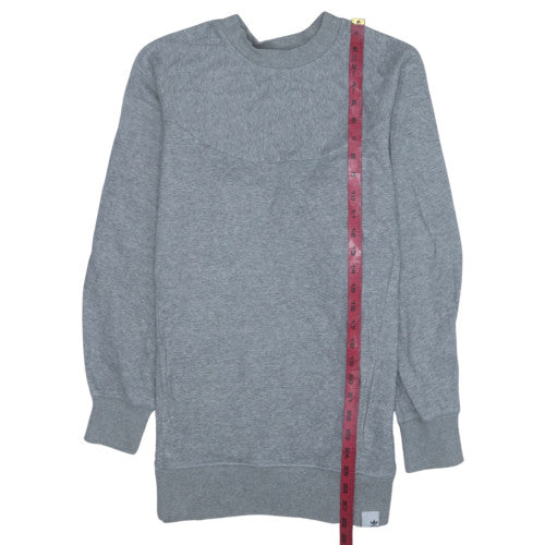 Adidas Womens Grey Long Sleeve Crew Neck Pullover Sweatshirt Size 14