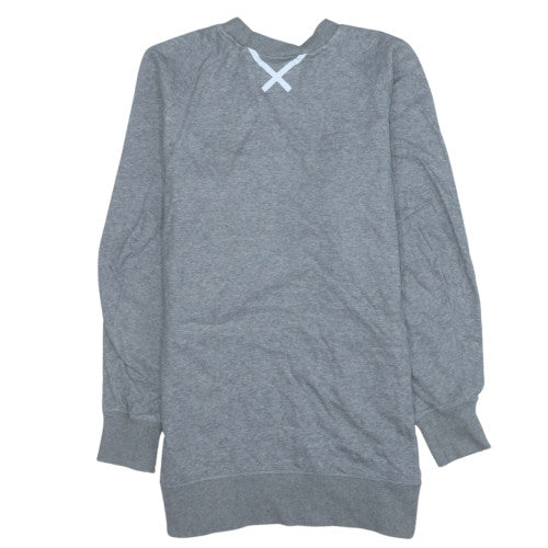 Adidas Womens Grey Long Sleeve Crew Neck Pullover Sweatshirt Size 14