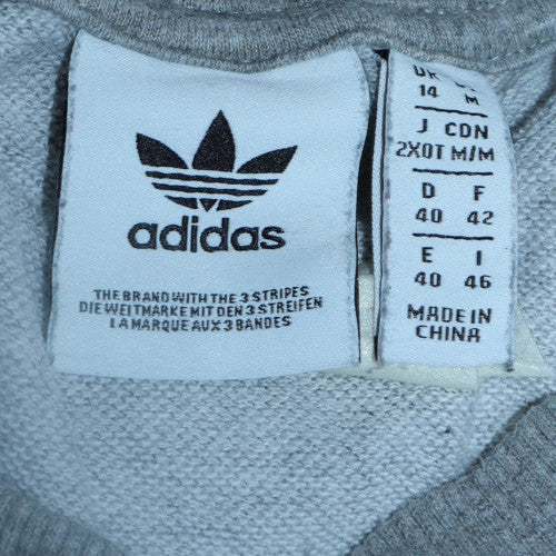 Adidas Womens Grey Long Sleeve Crew Neck Pullover Sweatshirt Size 14