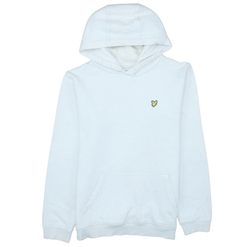 Lyle & Scott Boys White Pullover Hoodie 15-16 Years Cotton Fleece