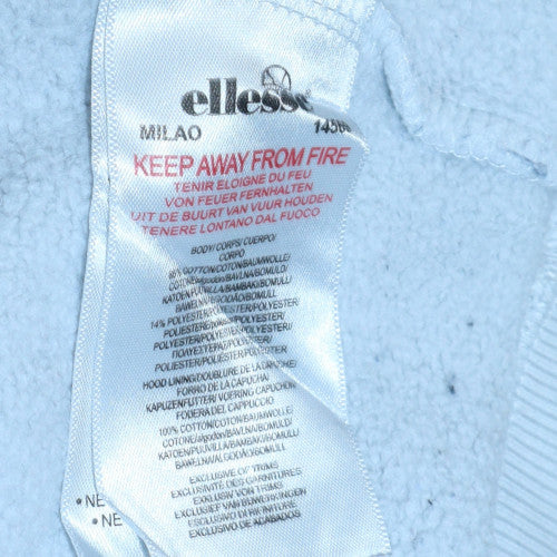 Ellesse Men's Blue Pullover Hoodie Size S Retro Sports Fleece