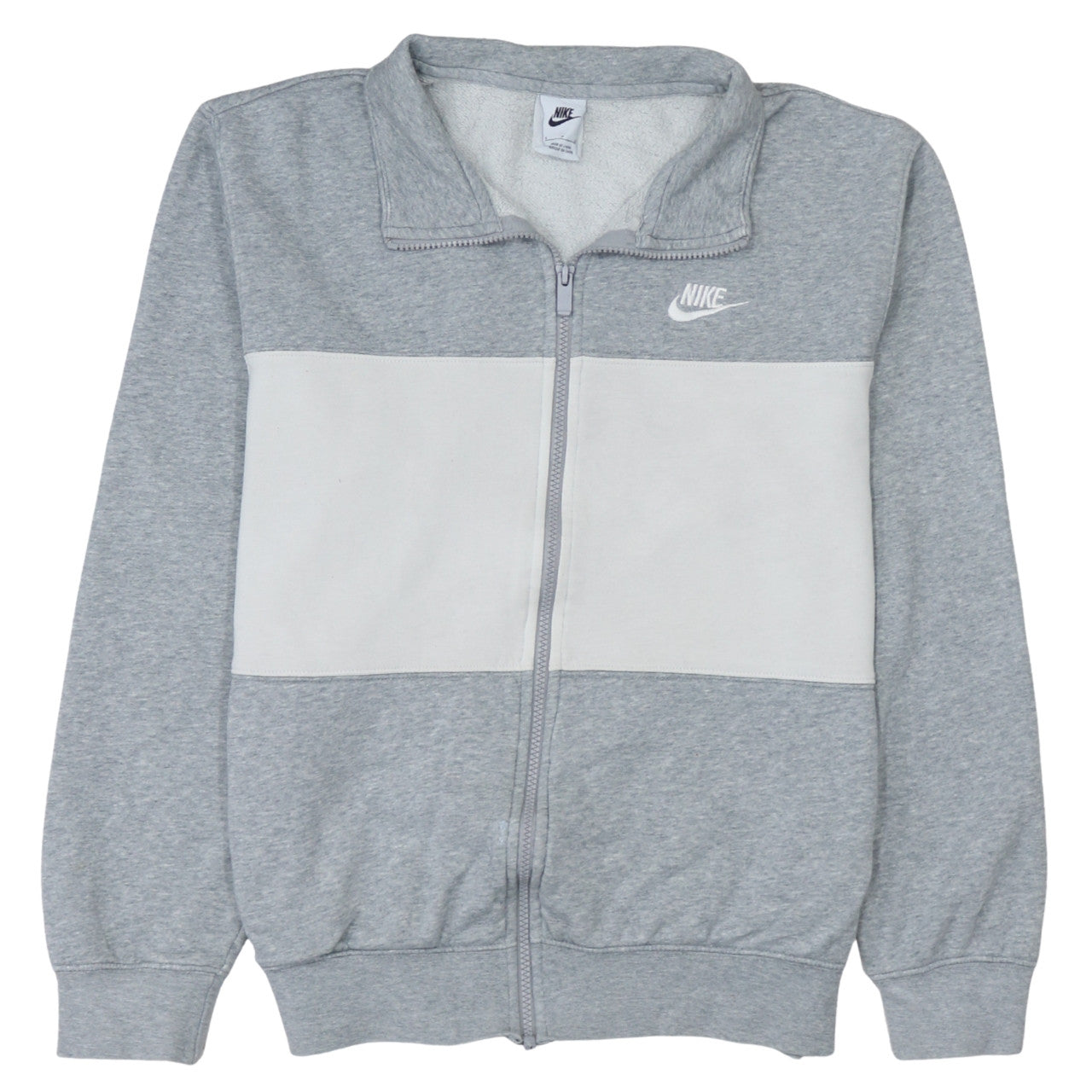 Nike Men's Grey Colourblock Track Jacket Size S Full Zip Lightweight