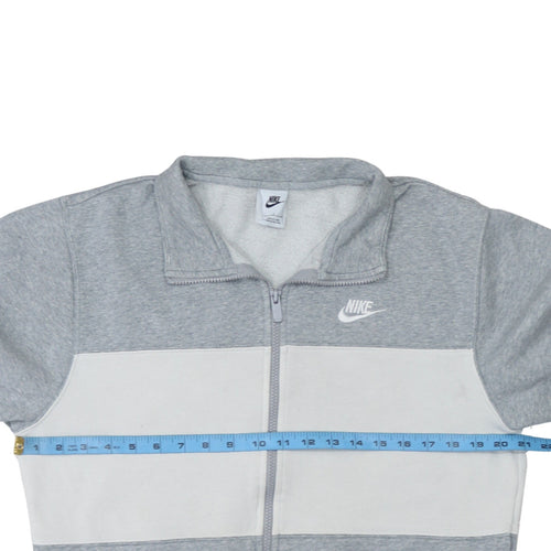 Nike Men's Grey Colourblock Track Jacket Size S Full Zip Lightweight