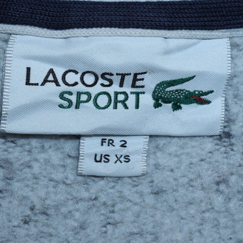Lacoste Sport Men's Grey Full Zip Hoodie XS Cotton Blend
