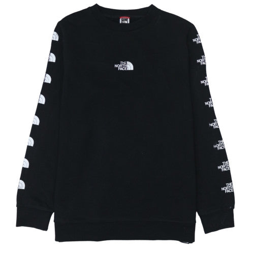 The North Face Womens Black Large Logo Sleeve Cotton Sweatshirt