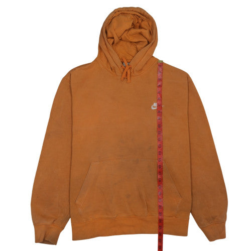 Nike Men’s Brown Pullover Hoodie L Fleece Logo Sweatshirt